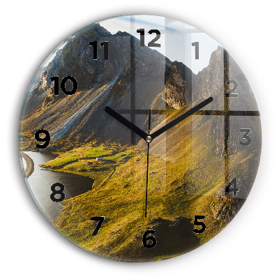 Ceas perete din sticlă rotund Drum în Islanda