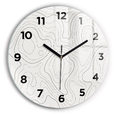 Ceas perete din sticlă rotund Pete de abstracție