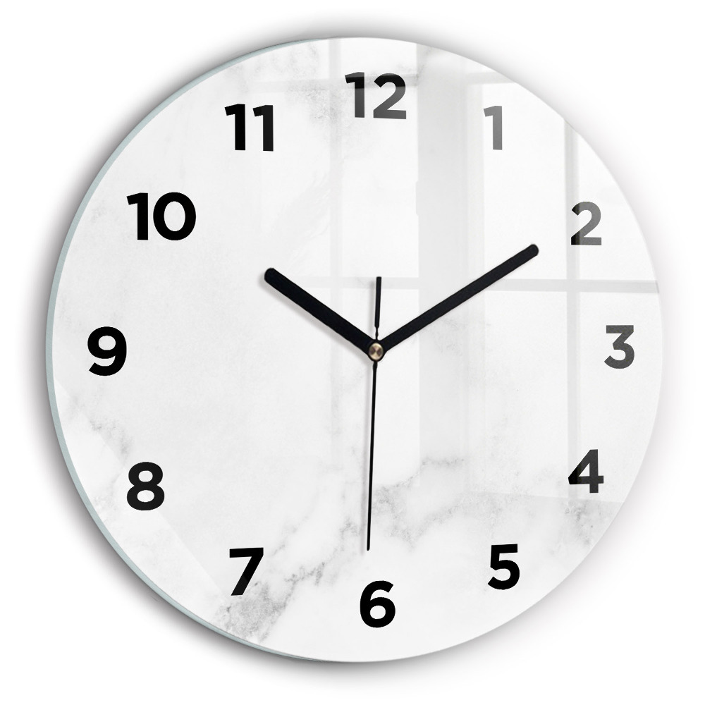 Ceas din sticlă rotund Marmură elegantă