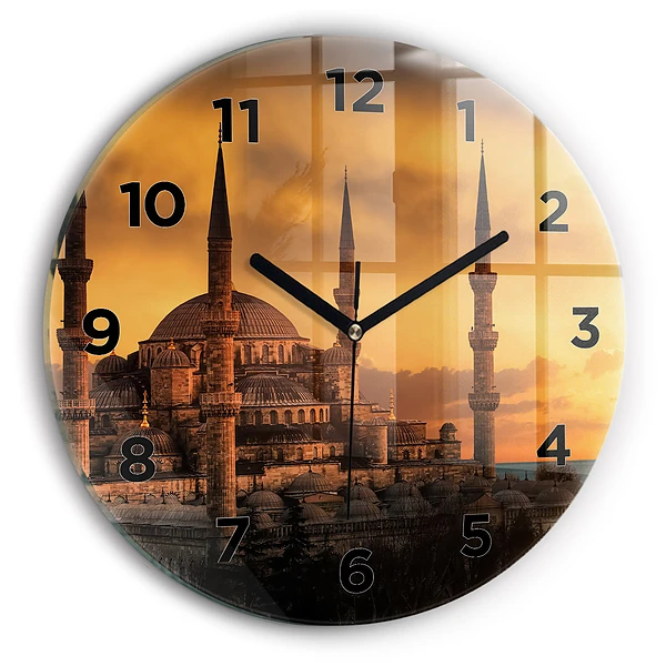 Ceas rotund de perete din sticlă Moscheea din Istanbul