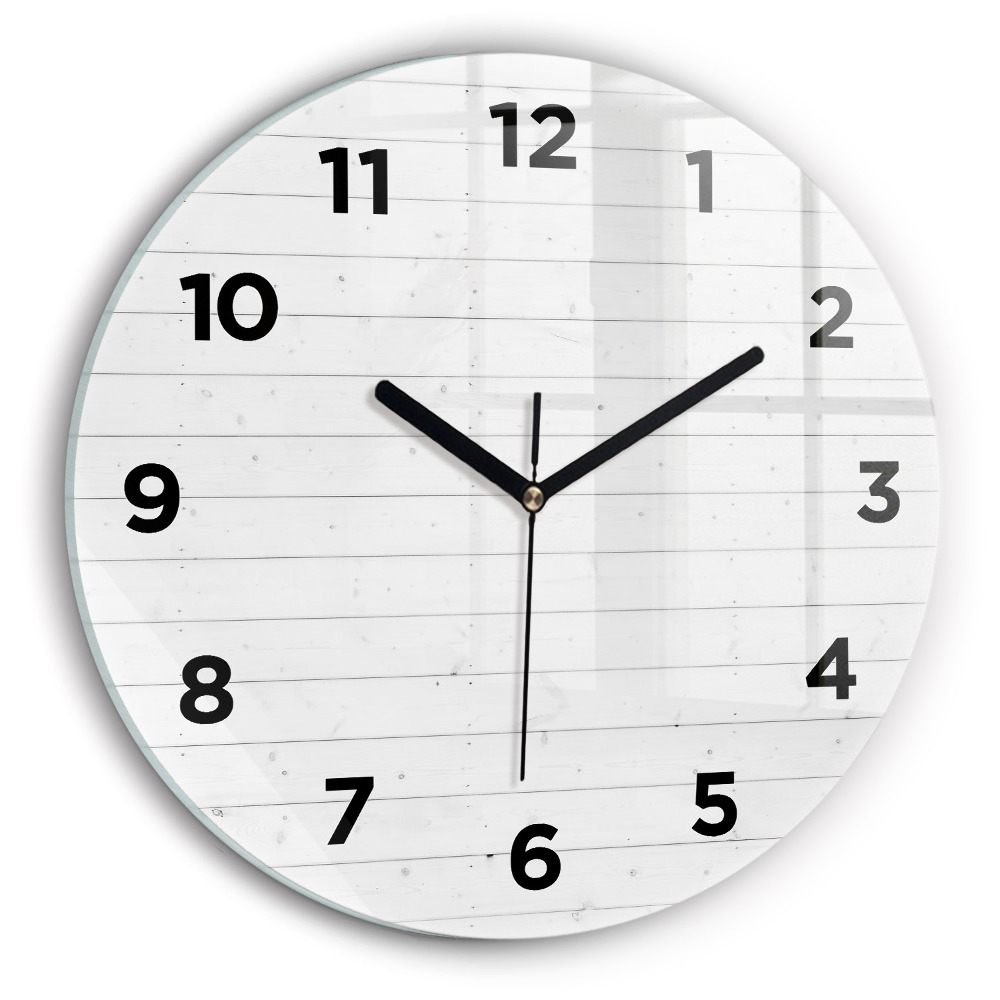 Ceas din sticlă rotund Model de panouri din lemn