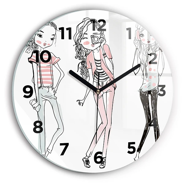 Ceas perete din sticlă rotund Moda feminina