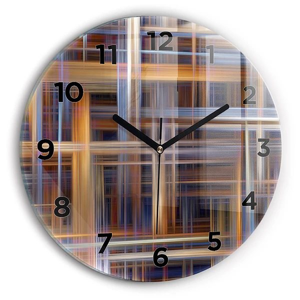 Ceas din sticlă rotund Abstracția geometriei
