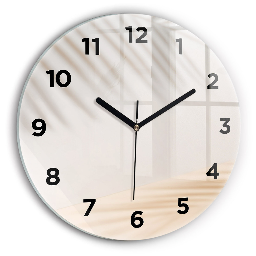 Ceas din sticlă rotund Abstracție cremoasă