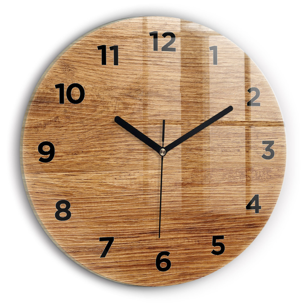 Ceas perete din sticlă rotund Lemn usor