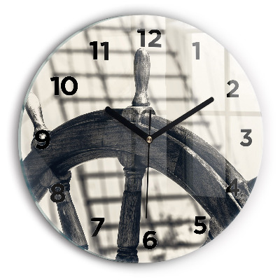 Ceas perete din sticlă rotund Nava veche