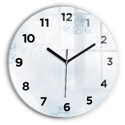 Ceas perete din sticlă rotund Schița plantei