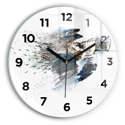 Ceas de sticlă pe perete rotund Căpitan cu binoclu