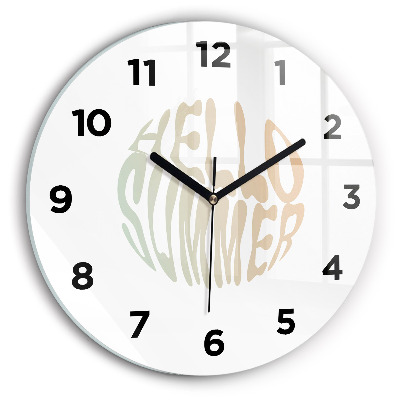 Ceas rotund de perete din sticlă Bună vară!