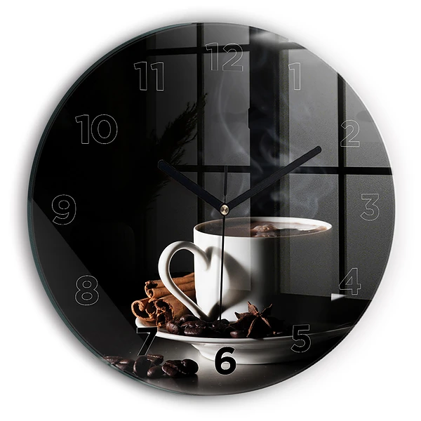 Ceas din sticlă rotund ceașcă de cafea