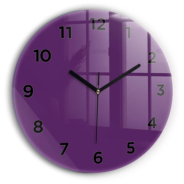 Ceas din sticlă rotund Culoare violet