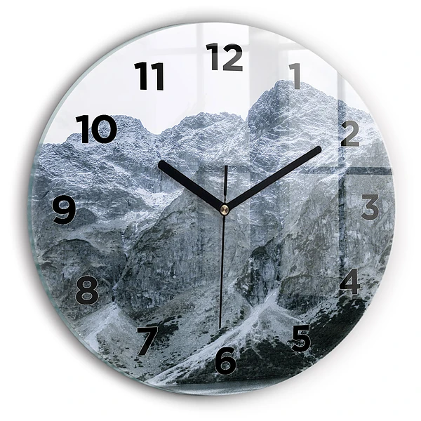 Ceas de sticlă pe perete rotund Morskie Oko în Munții Tatra