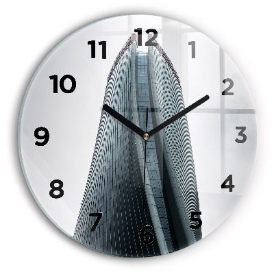 Ceas rotund de perete din sticlă Zgârie-nori din Milano