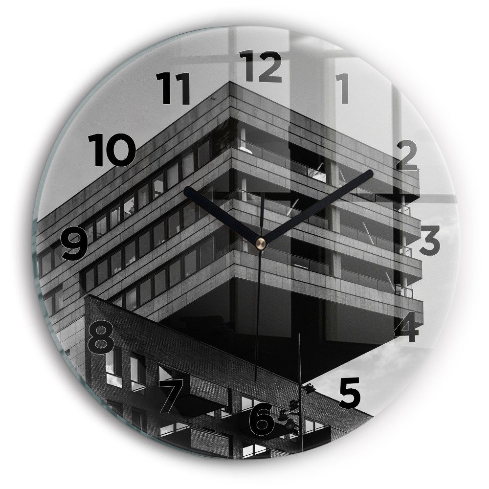 Ceas perete din sticlă rotund Arhitectura la Amsterdam