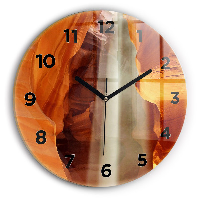 Ceas de sticlă pe perete rotund Canionul deșertului