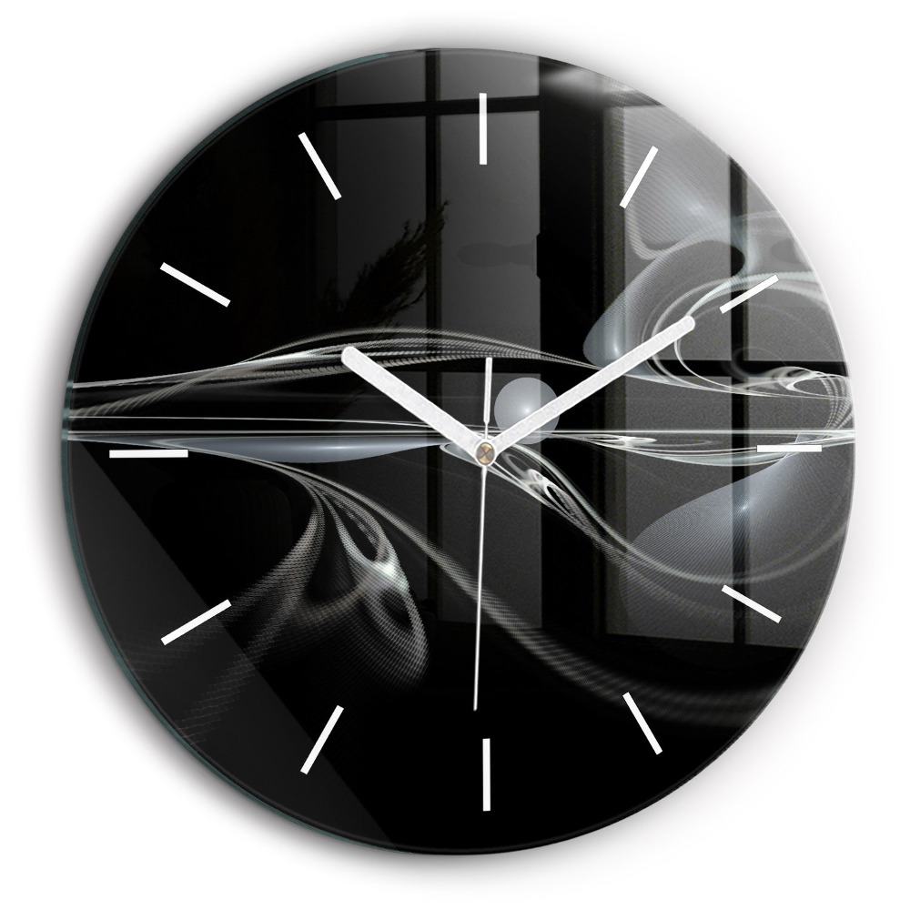 Ceas rotund de perete din sticlă Fum abstract