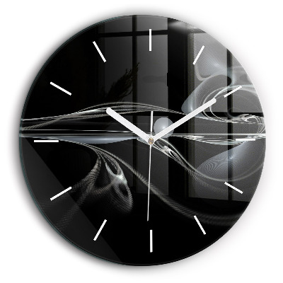 Ceas rotund de perete din sticlă Fum abstract