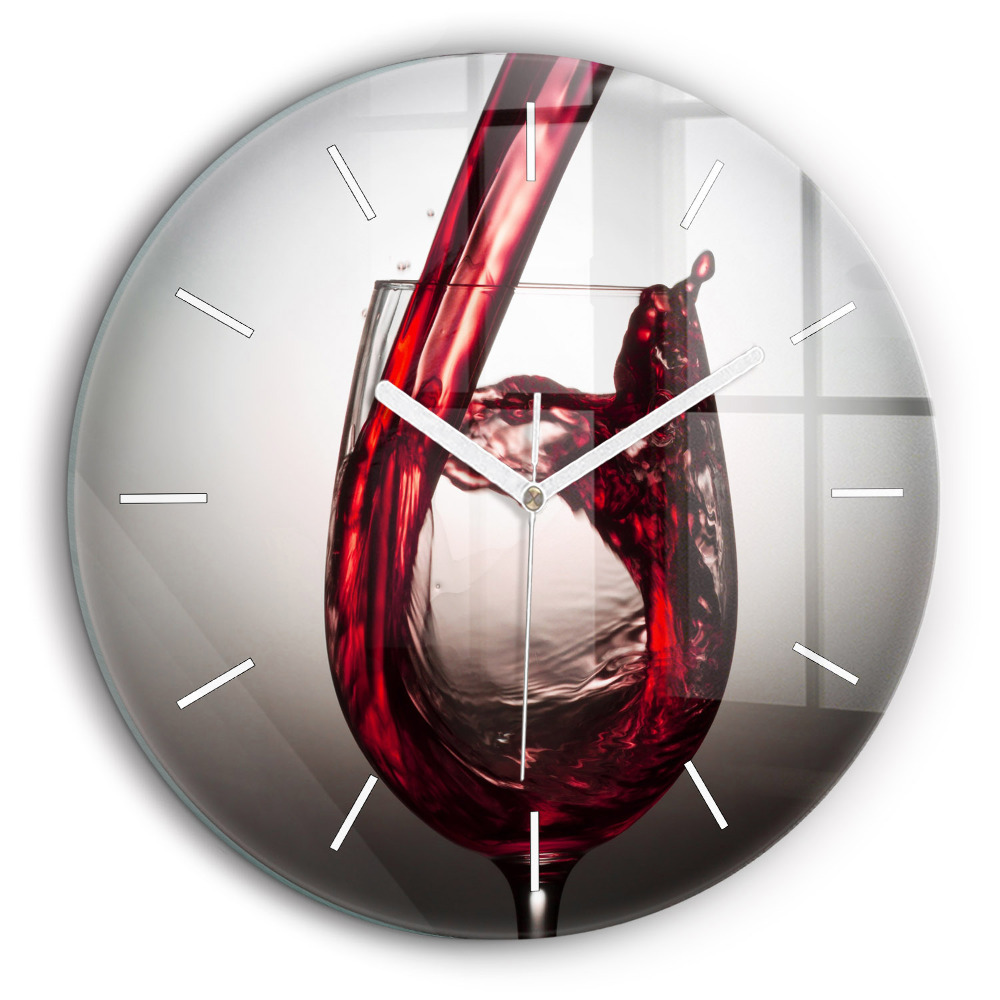 Ceas perete din sticlă rotund Pahar de vin