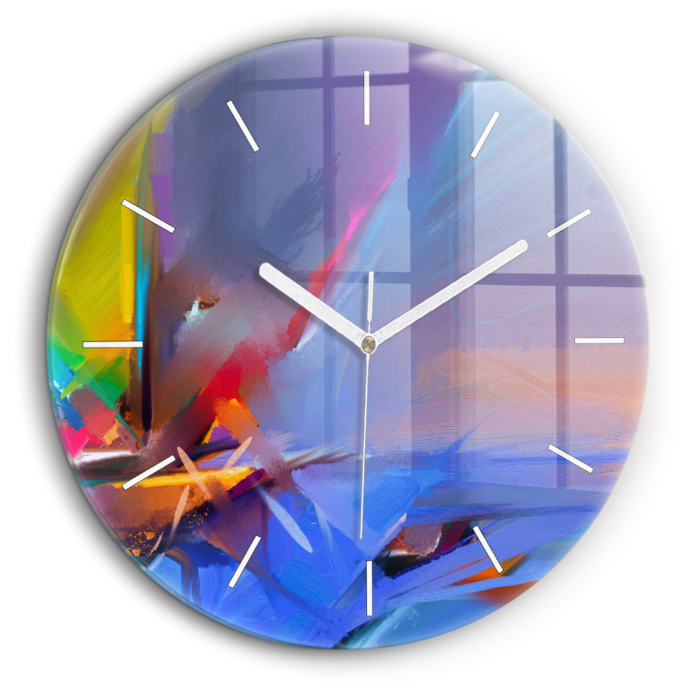 Ceas de sticlă pe perete rotund Peisaj marin