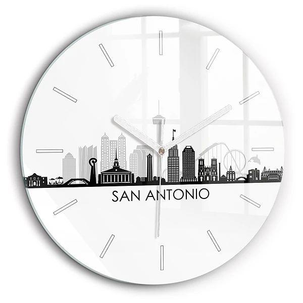 Ceas perete din sticlă rotund Orașul San Antonio Texas