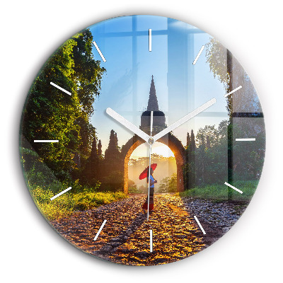 Ceas rotund de perete din sticlă Parcul Surat Thani Thailanda