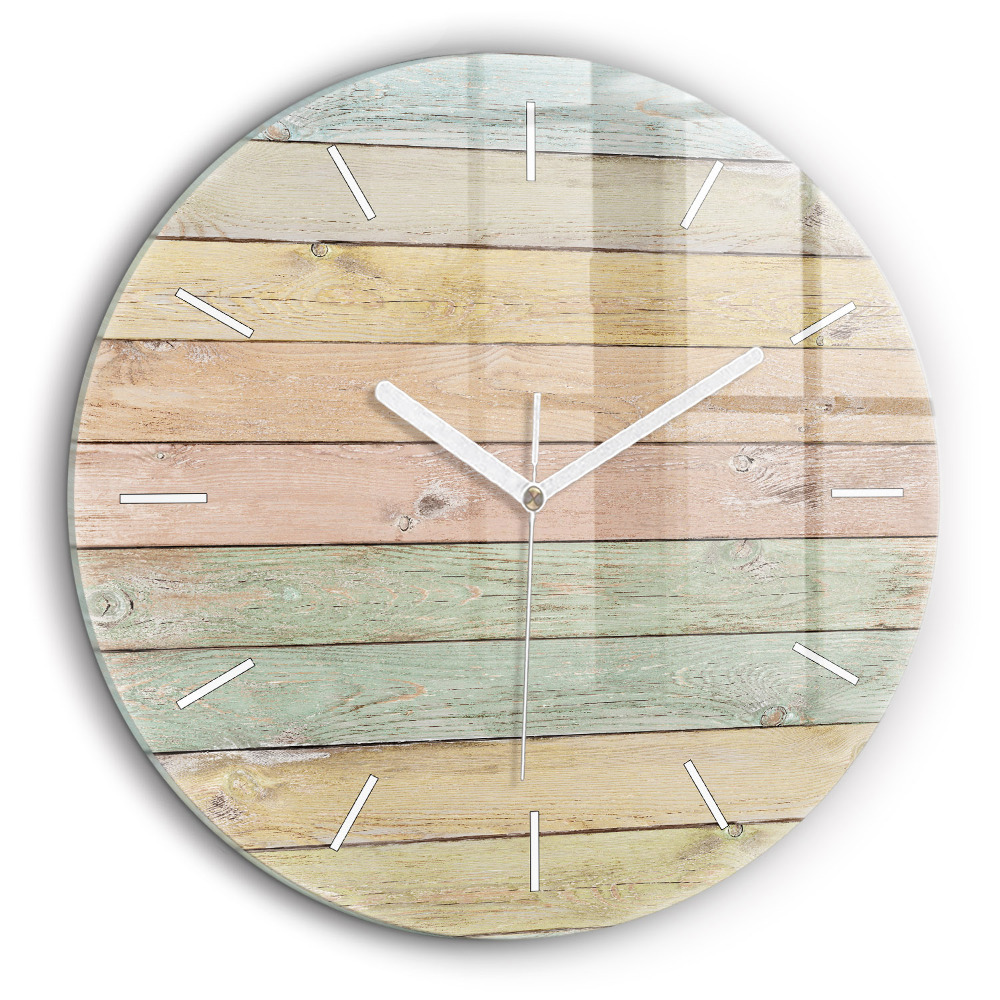 Ceas din sticlă rotund Plăci colorate