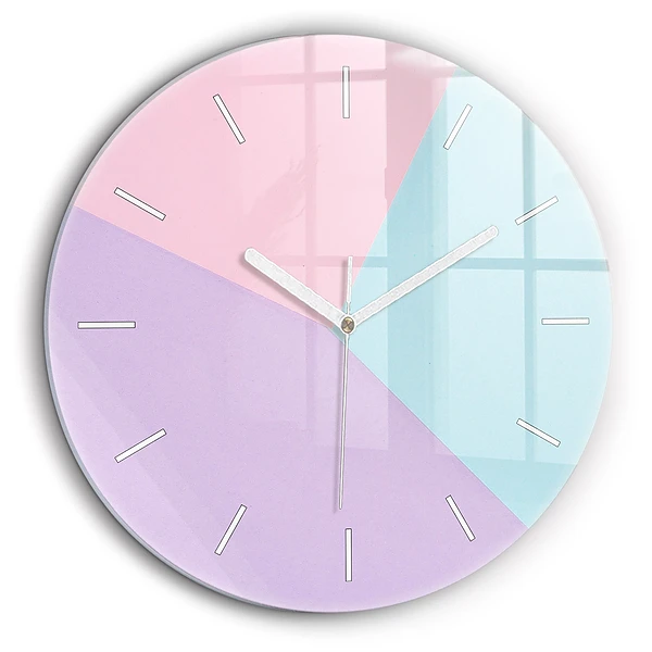 Ceas perete din sticlă rotund Model pastel