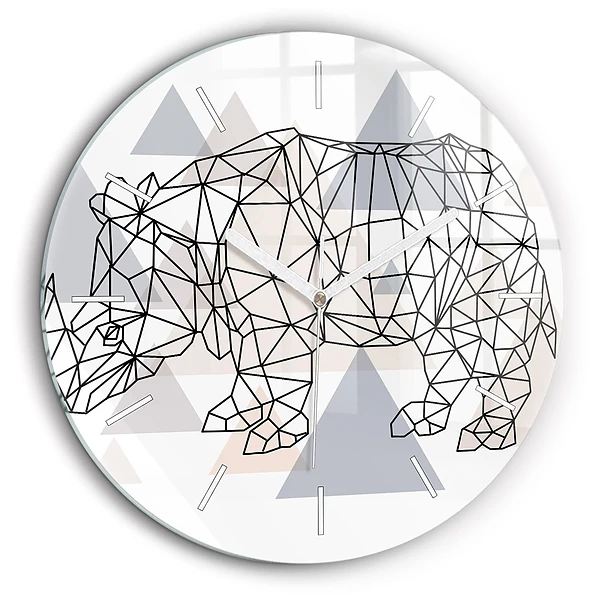 Ceas de sticlă pe perete rotund Model geometric