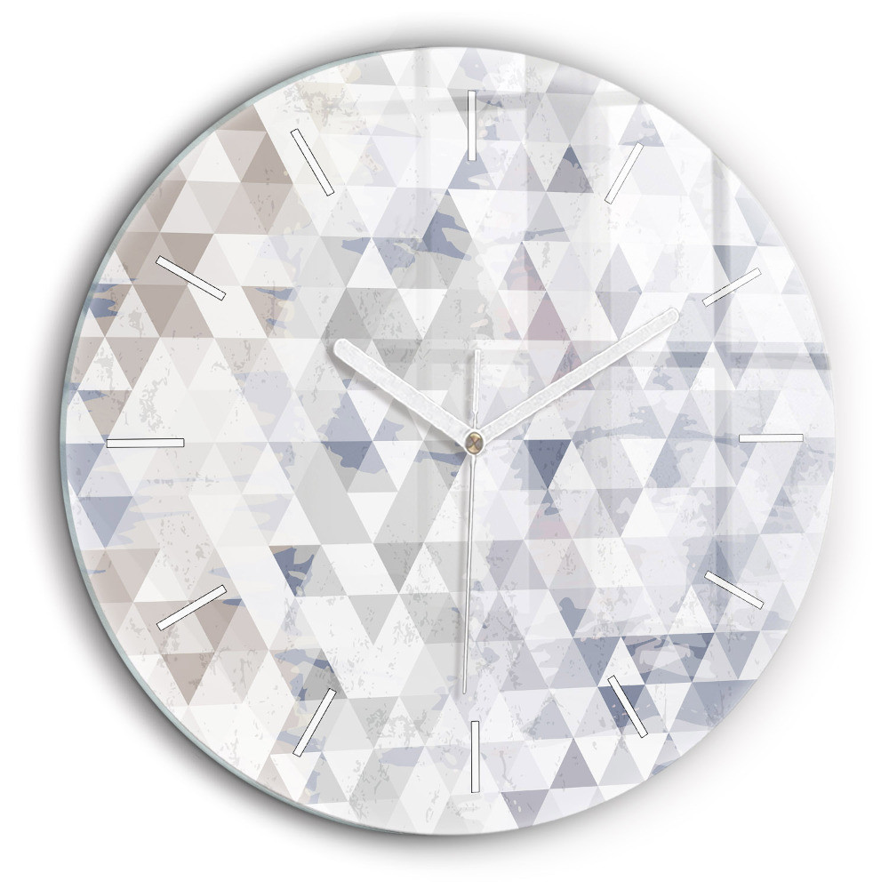 Ceas perete din sticlă rotund Model geometric