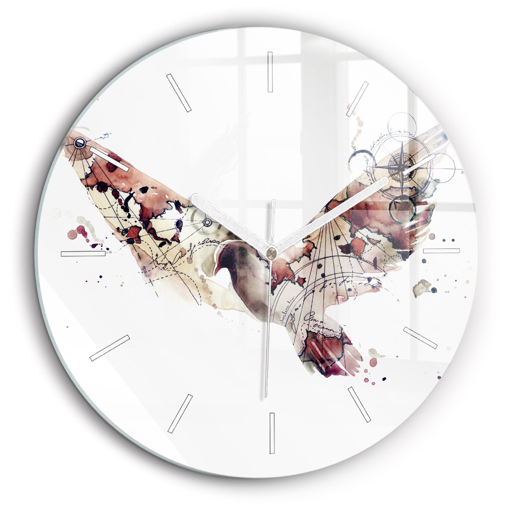 Ceas rotund de perete din sticlă Vedere abstractă