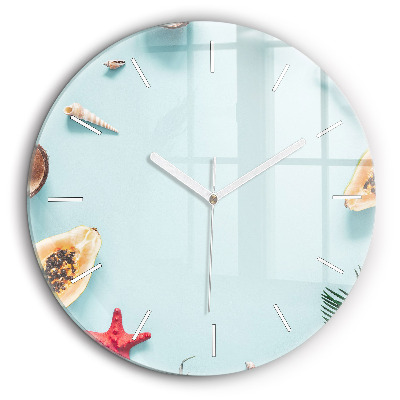 Ceas din sticlă rotund Compoziția de vacanță