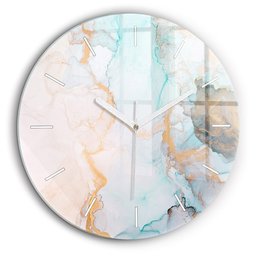 Ceas rotund de perete din sticlă Imagine abstractă