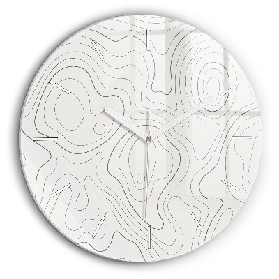 Ceas perete din sticlă rotund Pete de abstracție