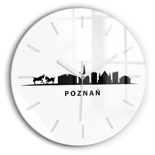 Ceas din sticlă rotund Grafică panoramică Poznań