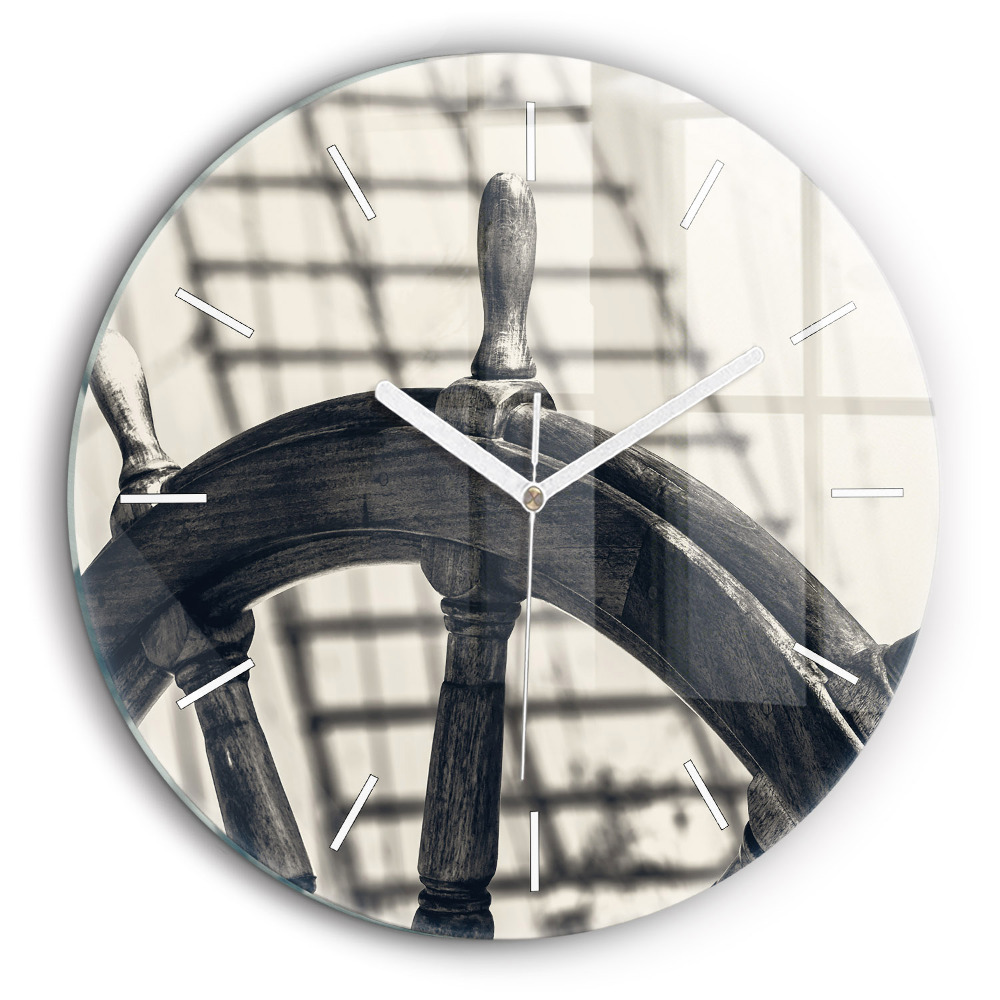 Ceas perete din sticlă rotund Nava veche