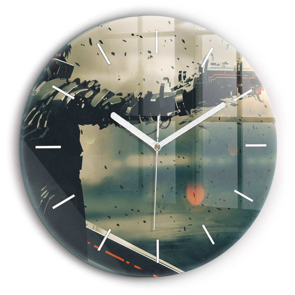Ceas din sticlă rotund Joc cu arme letale