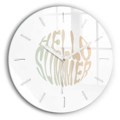 Ceas rotund de perete din sticlă Bună vară!