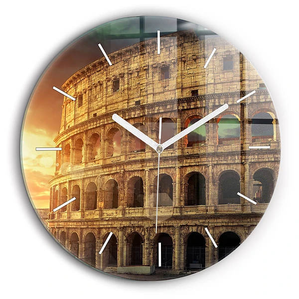 Ceas perete din sticlă rotund Colosseumul Roman
