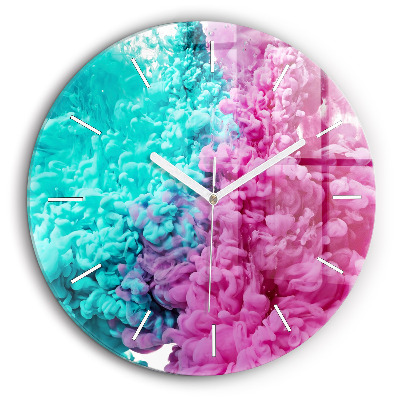 Ceas de sticlă pe perete rotund Artă modernă – pete