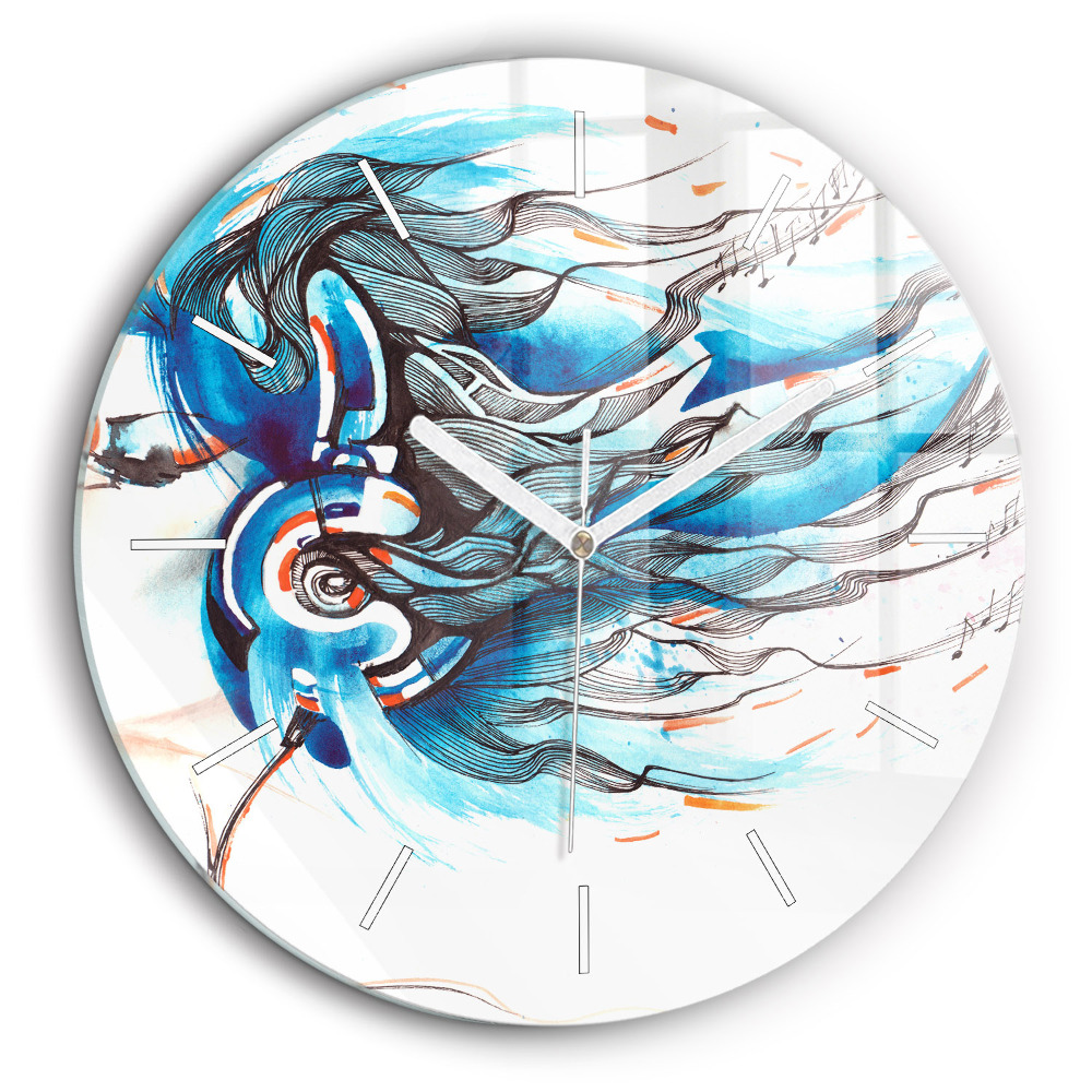 Ceas din sticlă rotund Ilustrație pentru căști