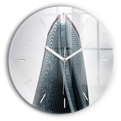 Ceas rotund de perete din sticlă Zgârie-nori din Milano