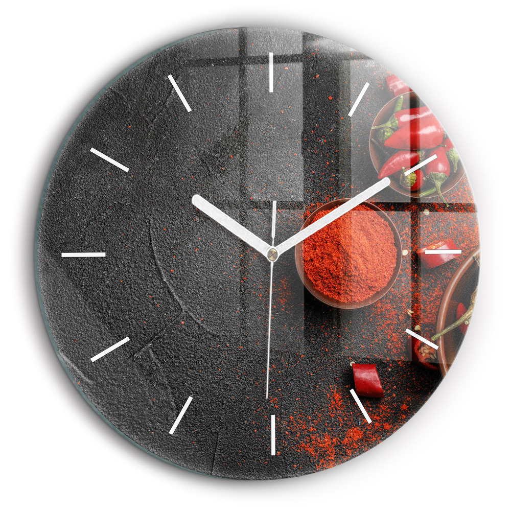 Ceas din sticlă rotund Ardei roșii