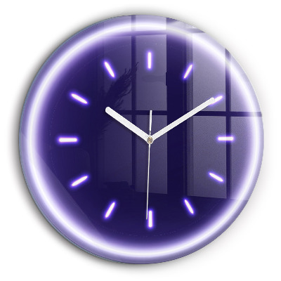 Ceas din sticlă rotund Linii de neon