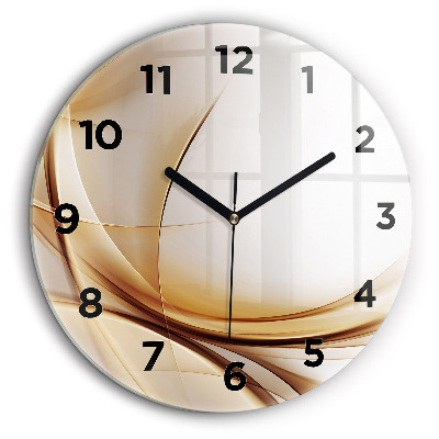 Abstracția aurie Ceas de sticlă pe perete rotund