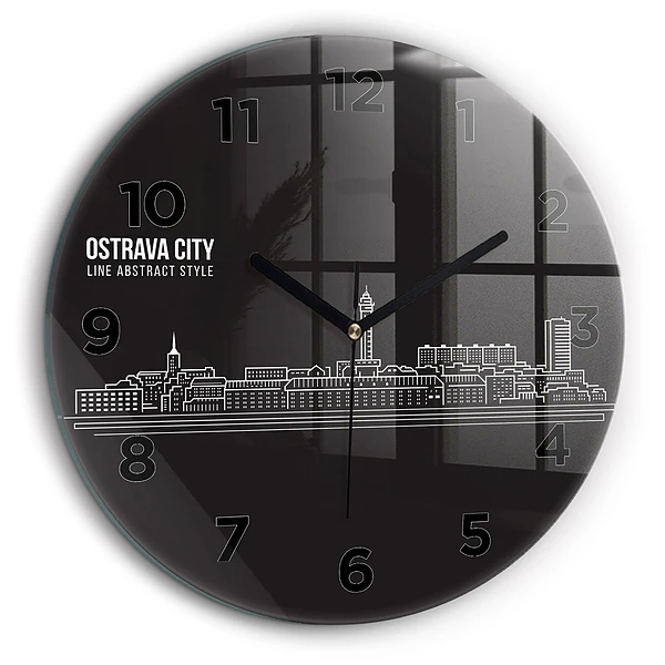 Desen orașul Ostrava Ceas din sticlă rotund