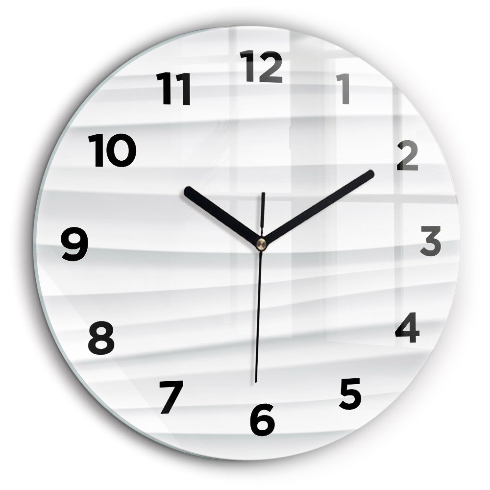 Textura valuri Ceas de sticlă pe perete rotund