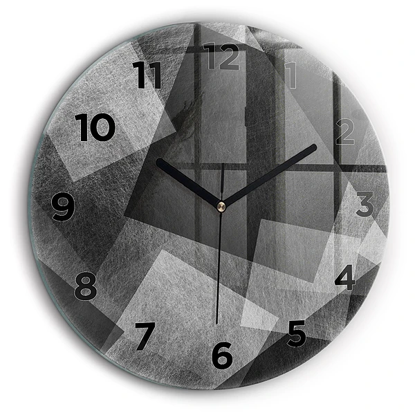 Abstracția geometrică Ceas perete din sticlă rotund