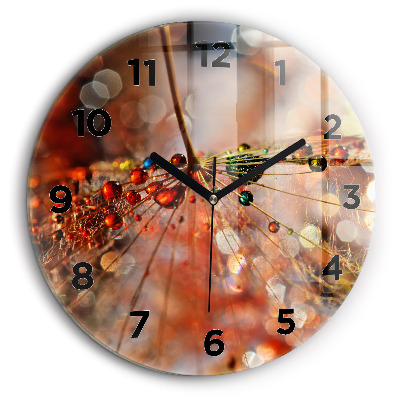 Păpădie cu rouă Ceas din sticlă rotund