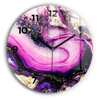 Abstracția din marmură Ceas perete din sticlă rotund