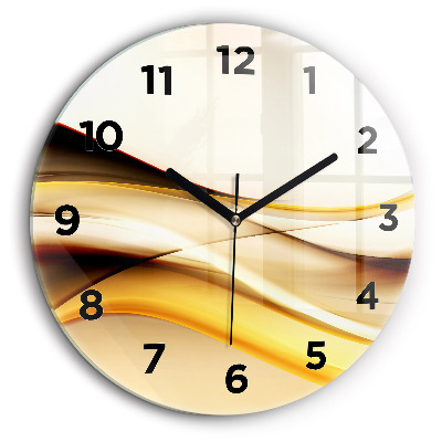 Abstracția valurilor Ceas rotund de perete din sticlă